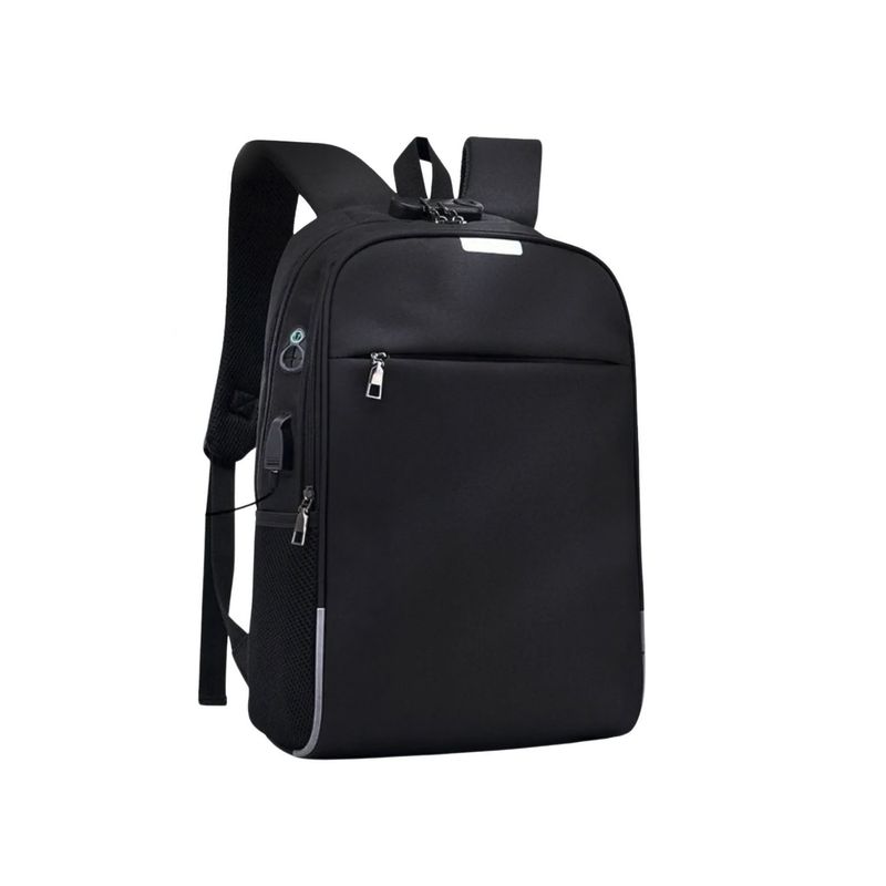IMPORTCLICK - Mochila Notebook Impermeable Con USB Negro 46x30x15 CM