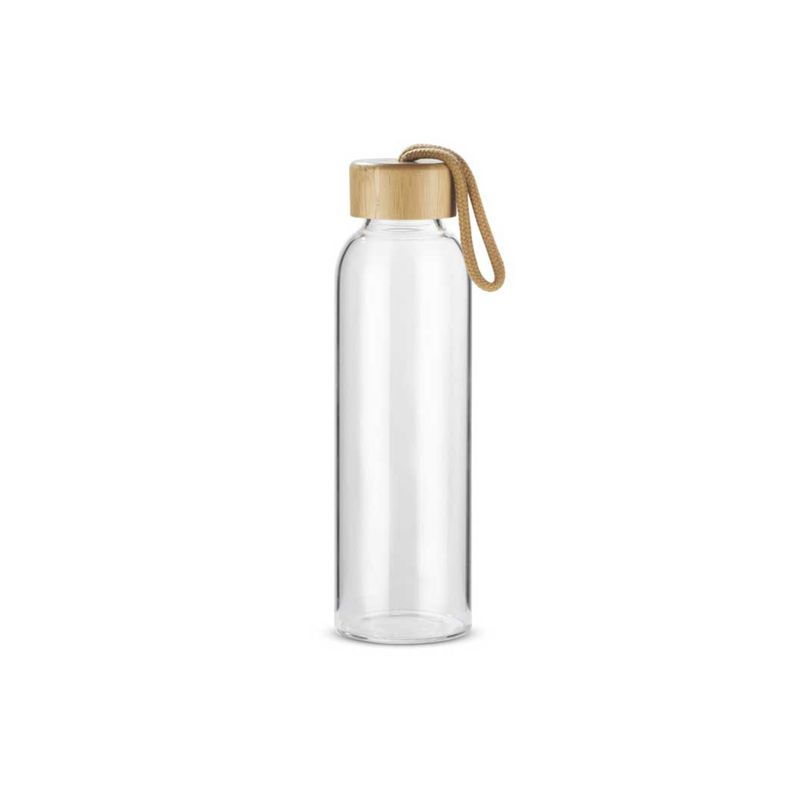 IMPORTCLICK - Botella Vidrio Con Tapa Bambú 500 ML