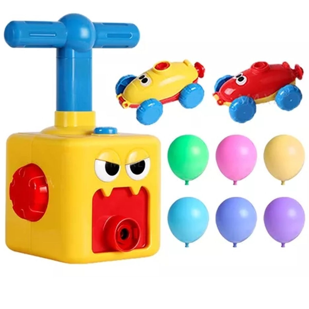 GENERICO - Bombín Lanzador Inflador Auto Set 6 Globos Juguete Niño Niña