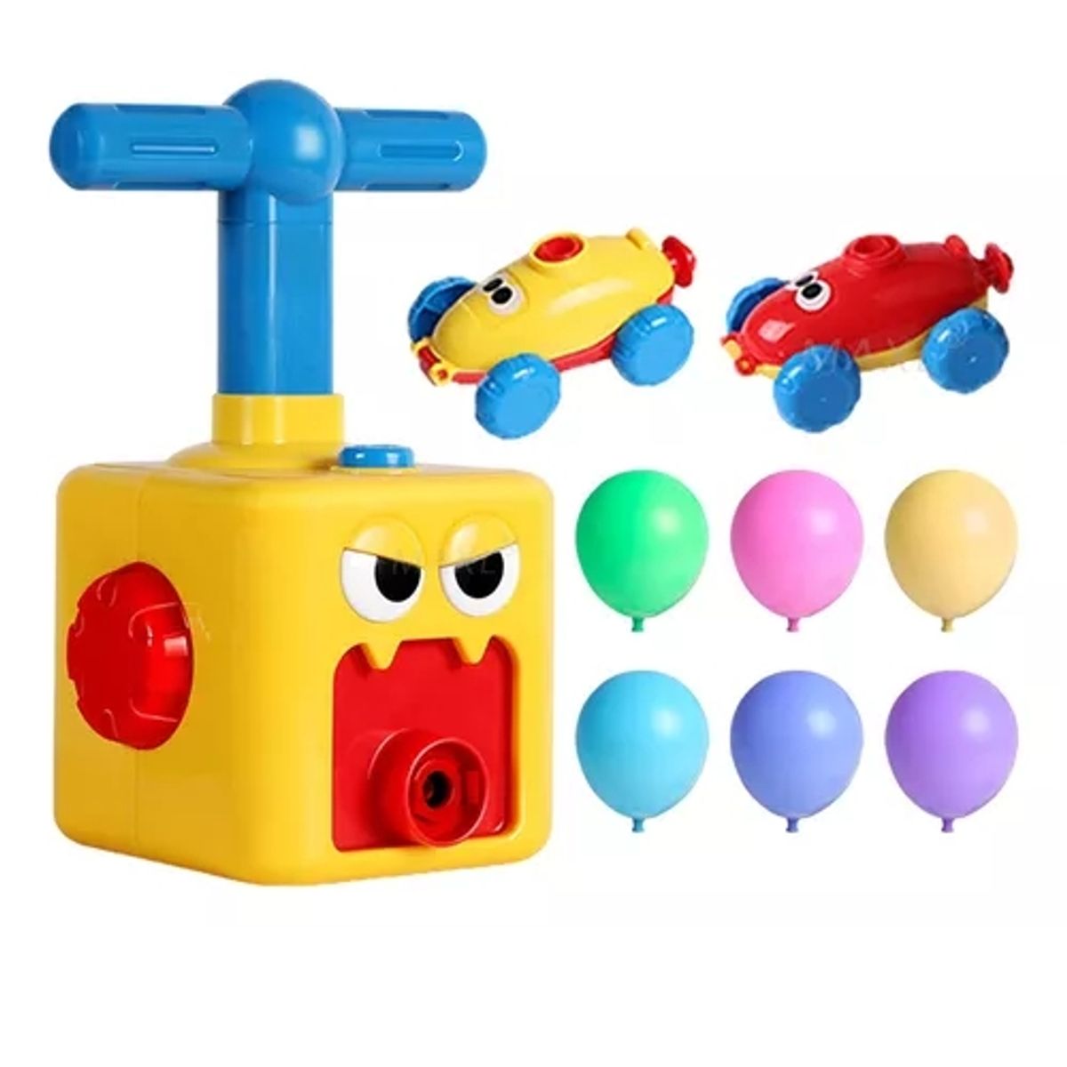 GENERICO - Bombín Lanzador Inflador Auto Set 6 Globos Juguete Niño Niña