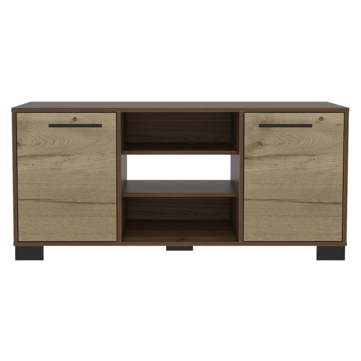 FMFURNITURE - Rack TV 50" Con 2 Puertas Y 3 Repisas Fm-013C - Cafe Claro
