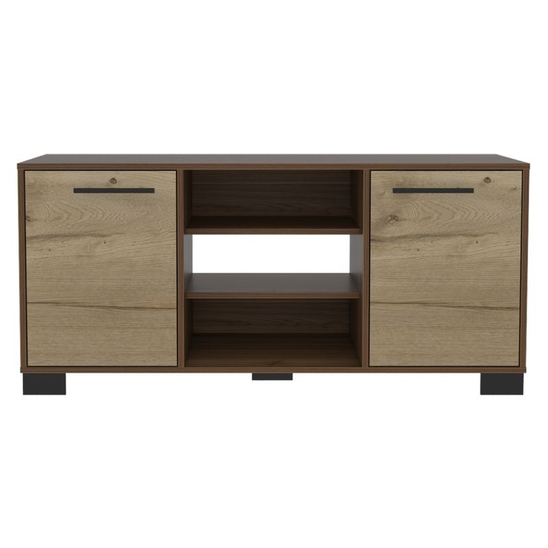FMFURNITURE - Rack TV 50" Con 2 Puertas Y 3 Repisas Fm-013C - Cafe Claro
