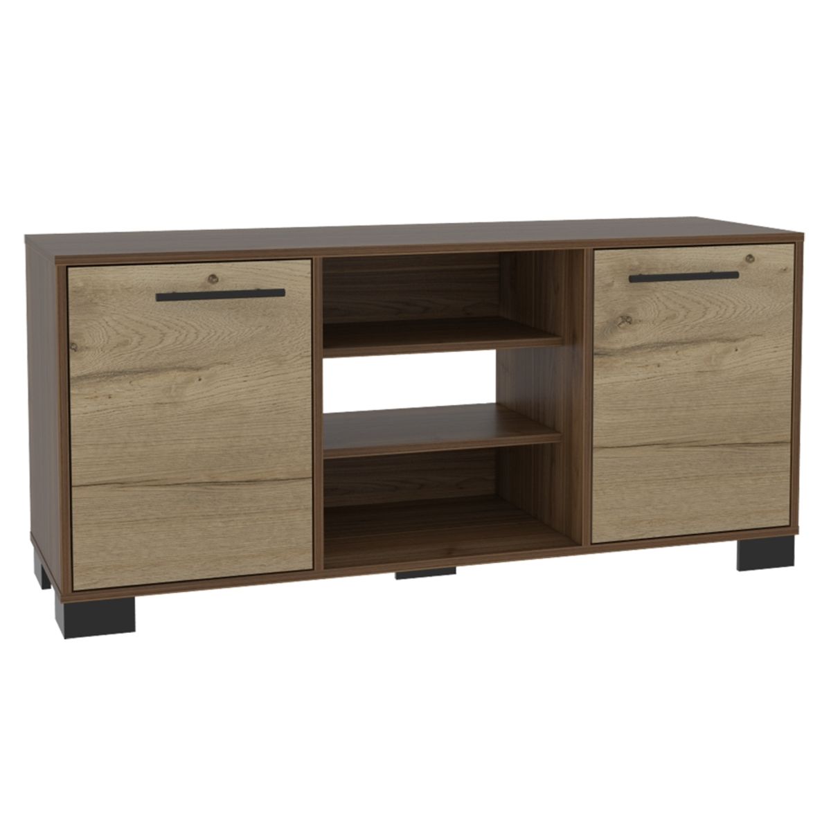 FMFURNITURE - Rack TV 50" Con 2 Puertas Y 3 Repisas Fm-013C - Cafe Claro