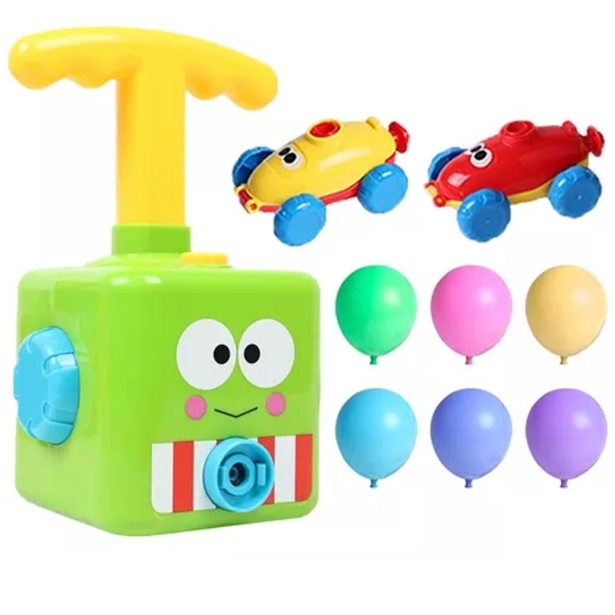 GENERICO - Bombín Lanzador Inflador Auto Set 6 Globos Juguete Niño Niña