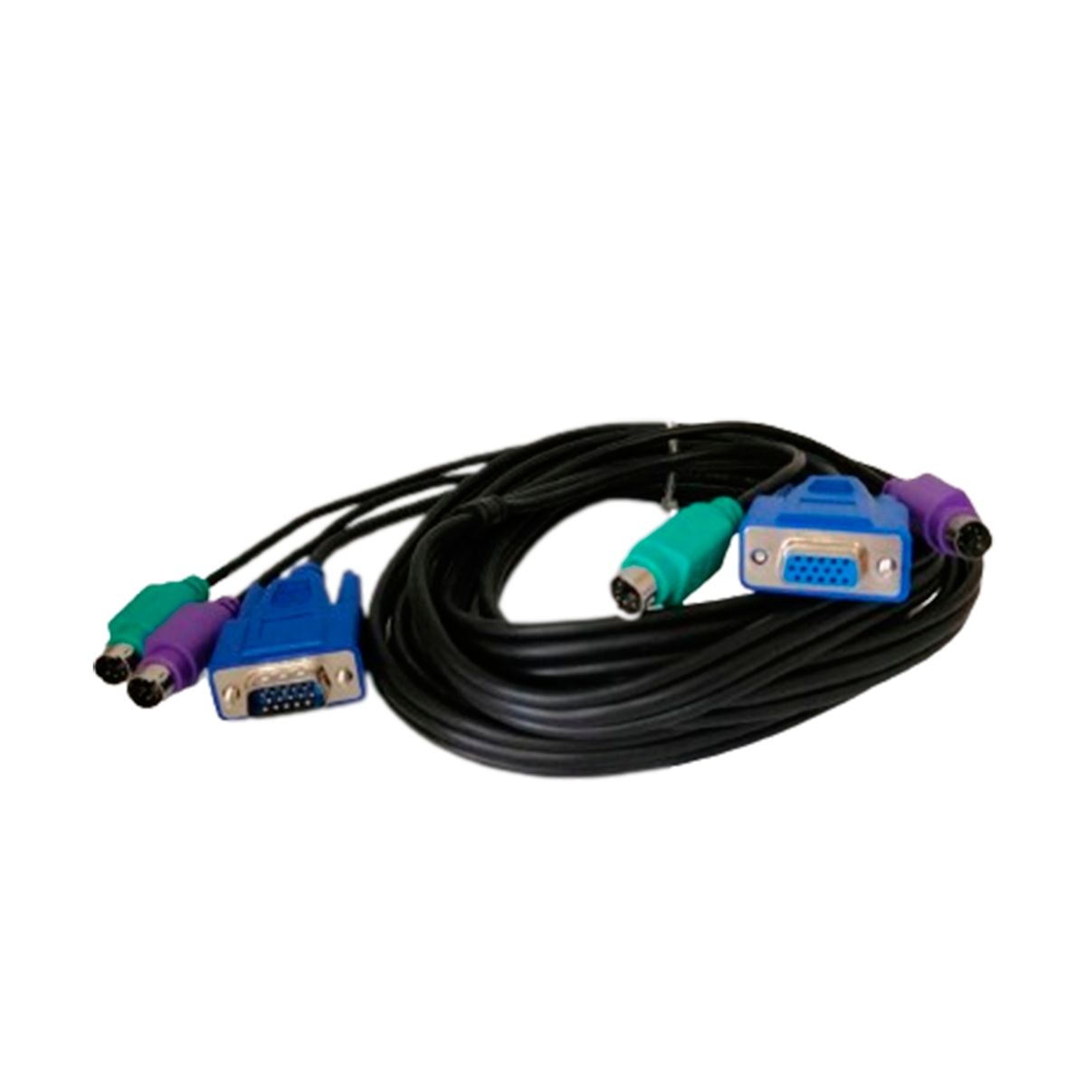 GENERICO - Cables Kvm 4 Conectores Ps/2 Y 2 Vga Macho/hembra 1.80m