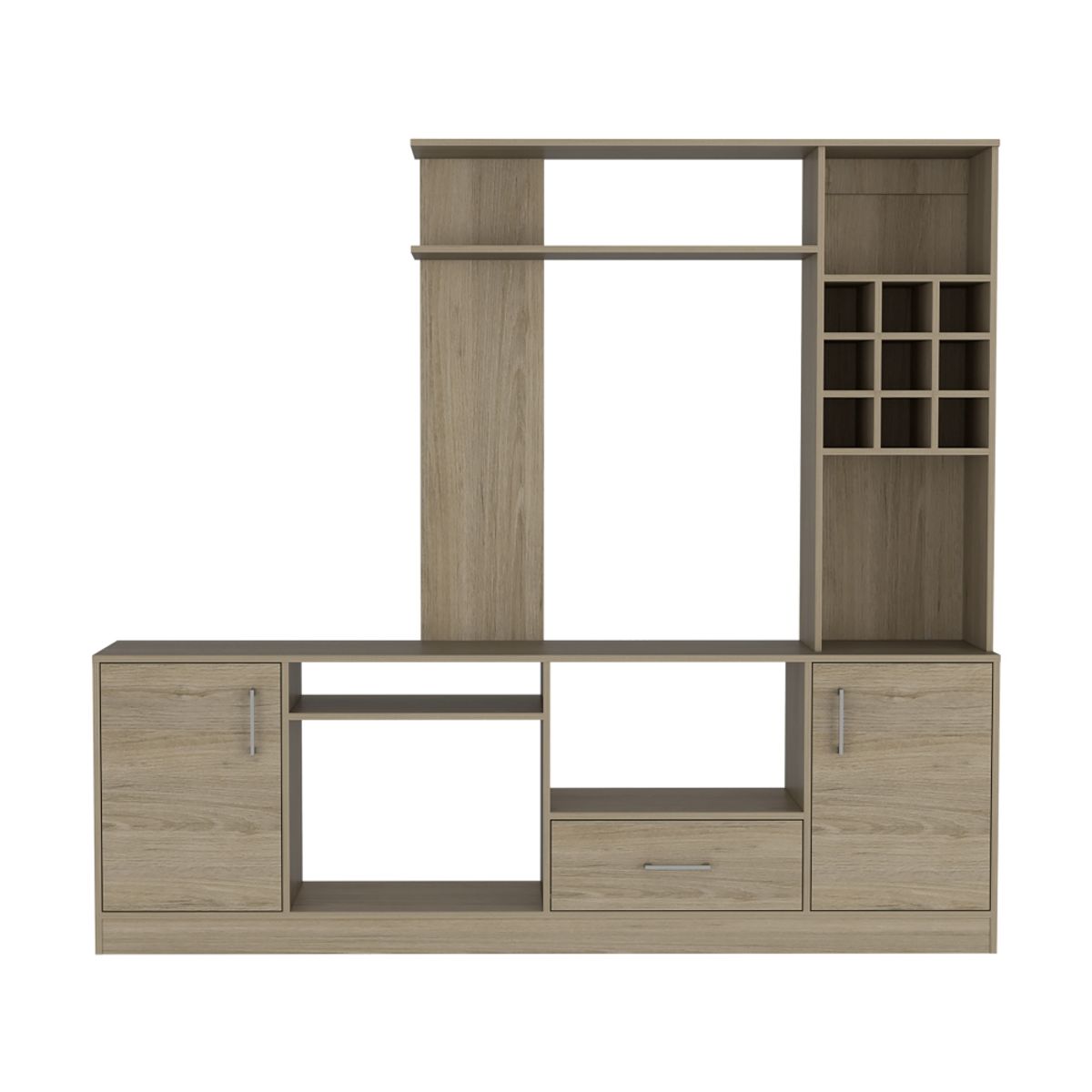 FMFURNITURE - Estante TV 60" Bar Incluido Fm-001C - Cafe Claro