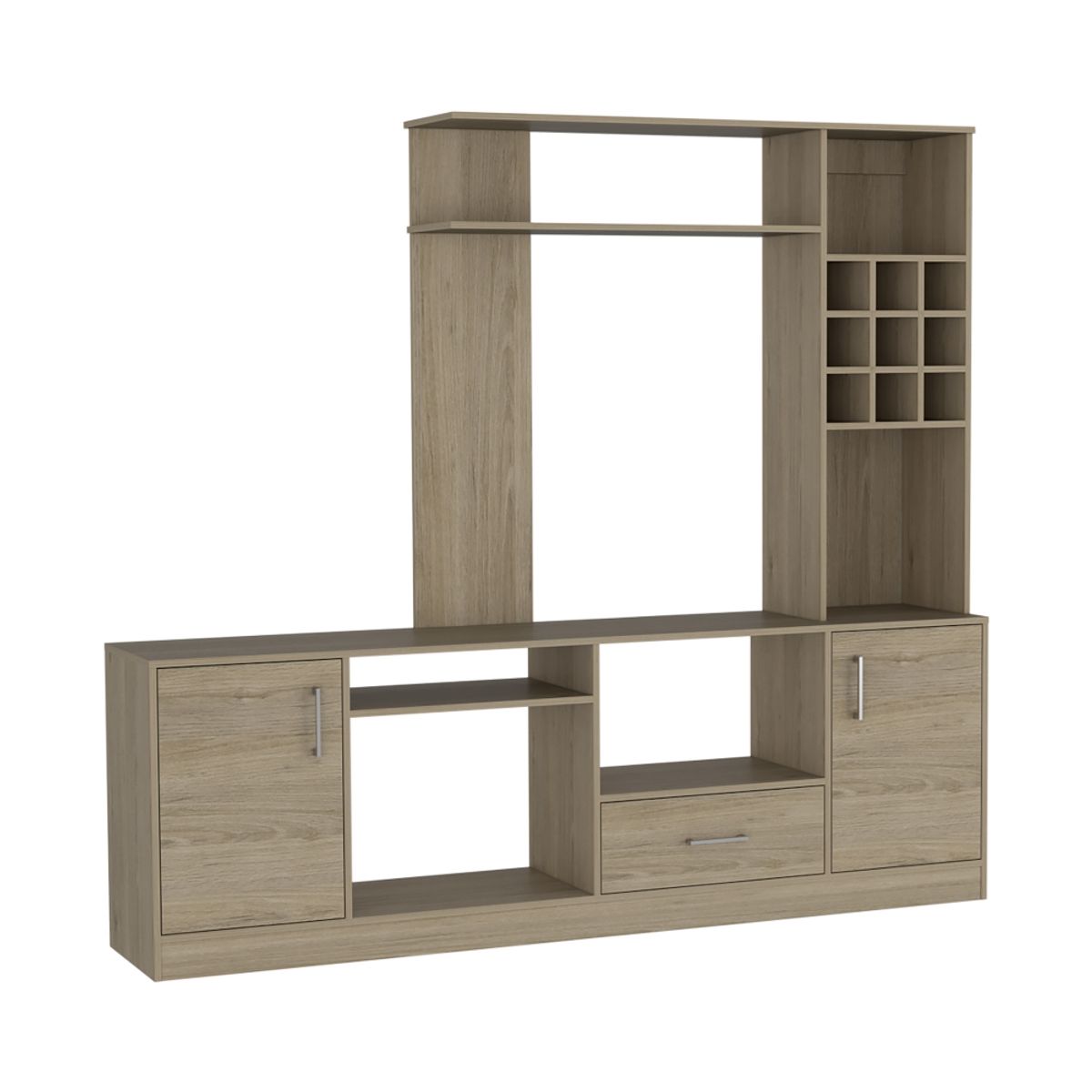 FMFURNITURE - Estante TV 60" Bar Incluido Fm-001C - Cafe Claro