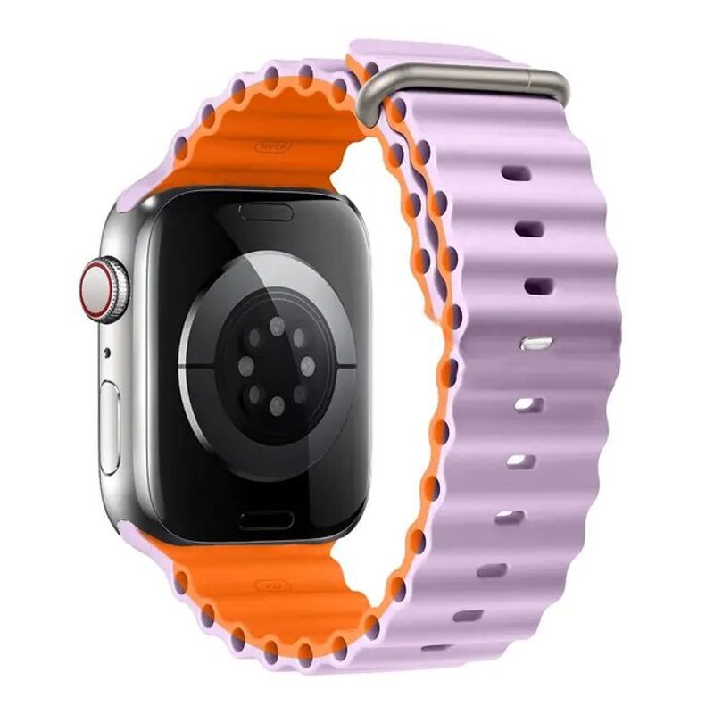GENERICO - Correa Ocean Silicona Para Apple Watch 42 44 45 49 Ultra Bicolor 1