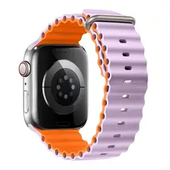 GENERICO - Correa Ocean Silicona Para Apple Watch 42 44 45 49 Ultra Bicolor 1