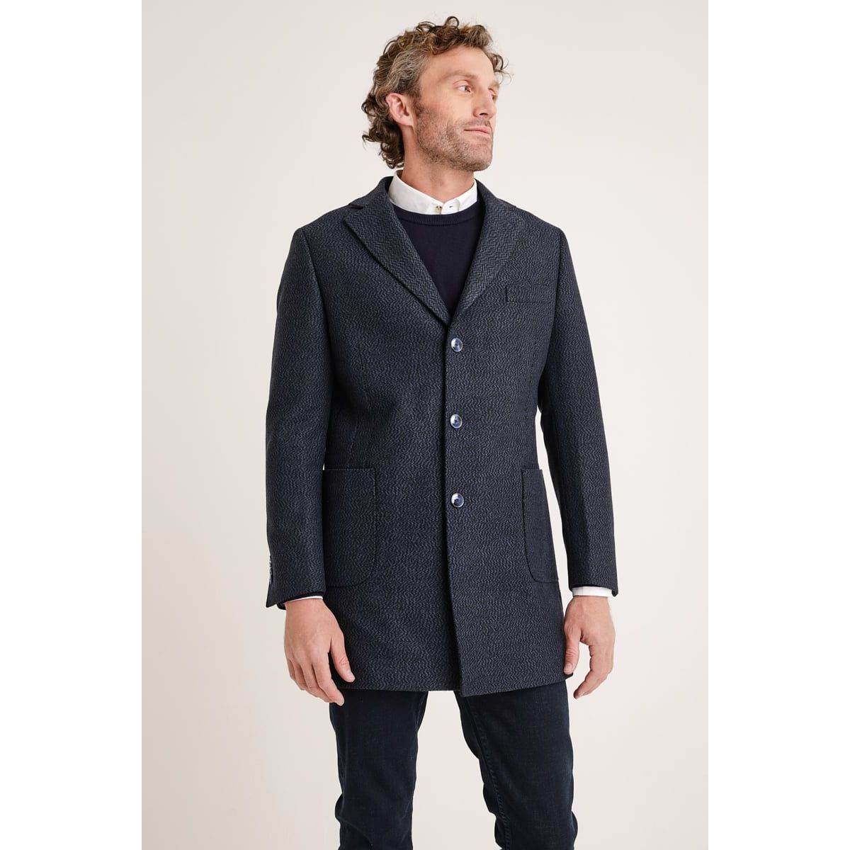 TRIAL - Abrigo hombre casual Fraser azul marino