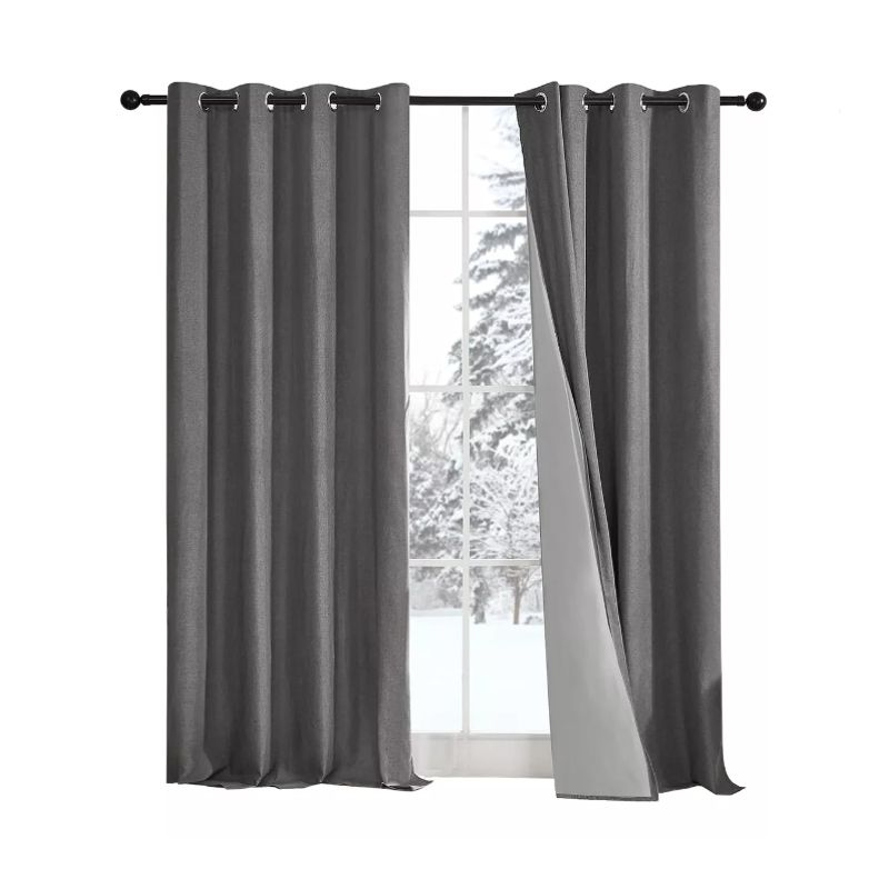 GENERICO - Cortina 100% Blackout Engomada Termica X2 Casatua Tipo Lino