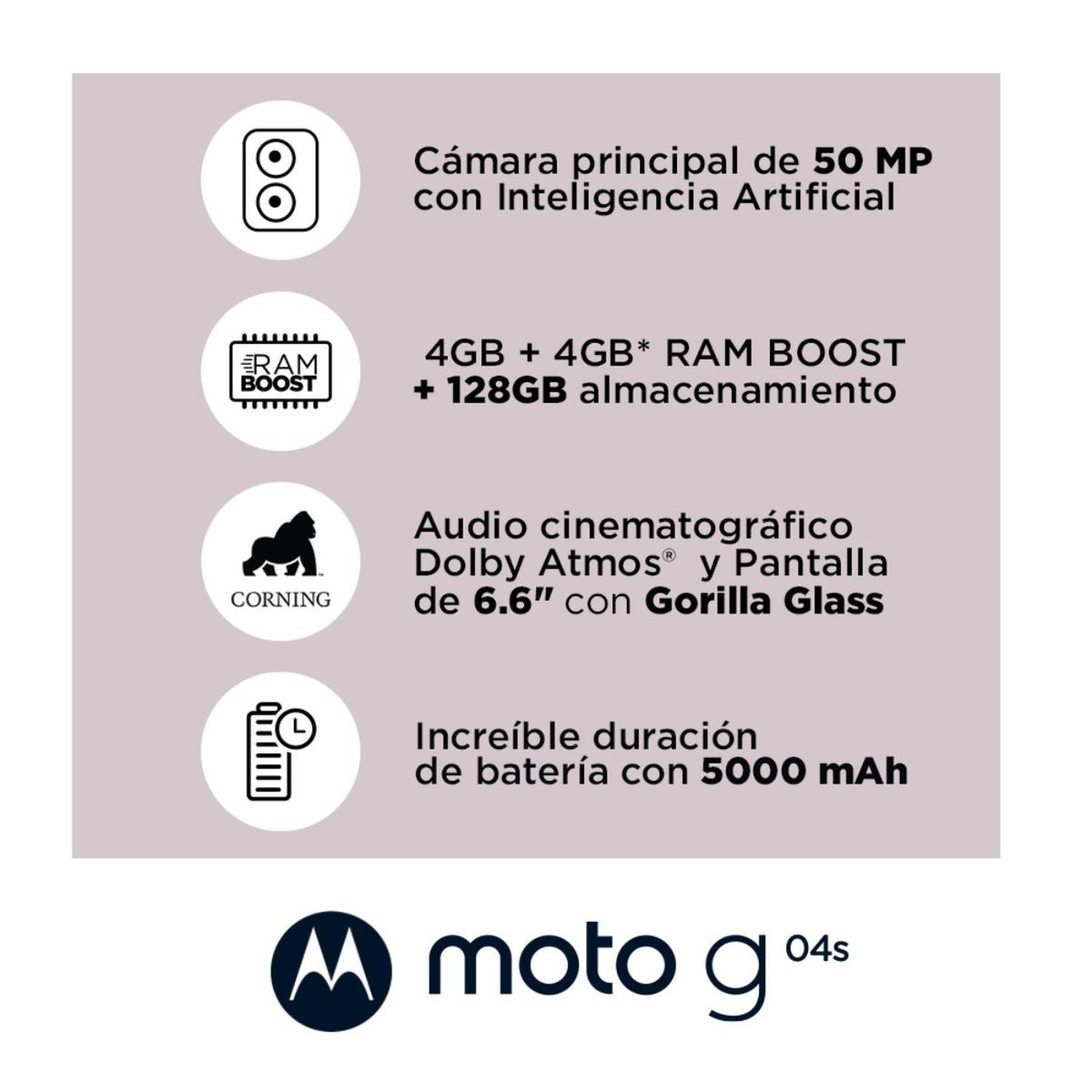 MOTOROLA - Celular Moto G04s 4 + 128 - Negro - 1