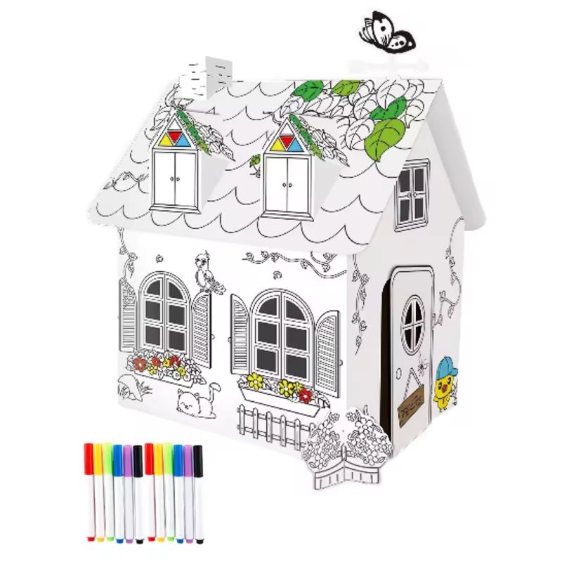 SPACEZAT - Casa Puzzle 3D para Colorear Juguete Educativo Didáctico