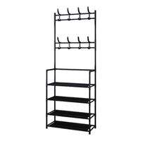 Rack Estante Organizador Colgador 4 Niveles Negro - Negro