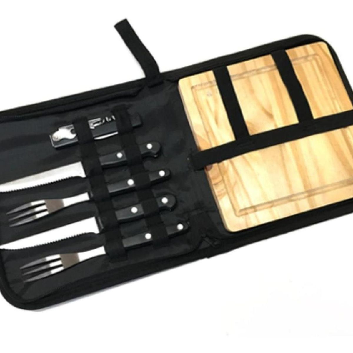 IMPORTCLICK - Set Asado Parrilla BBQ 6 Piezas Negro - Negro