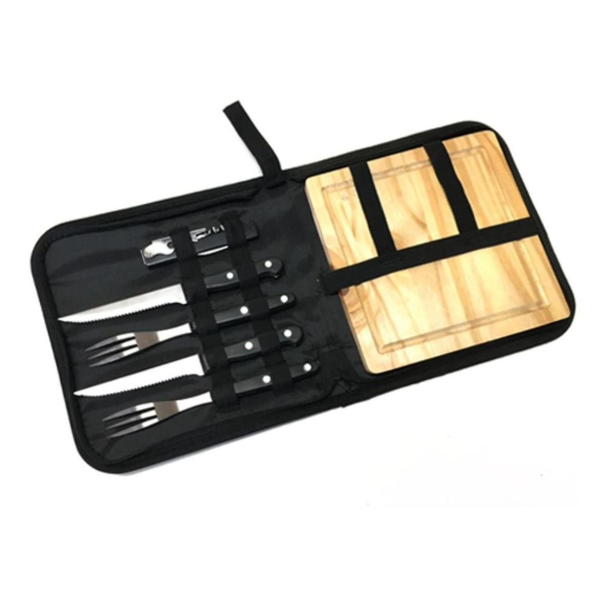 IMPORTCLICK - Set Asado Parrilla BBQ 6 Piezas Negro - Negro