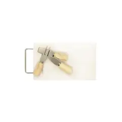 IMPORTCLICK - Tabla Aperitivo Quesos Madera Hevea 3 Herramientas - Blanco