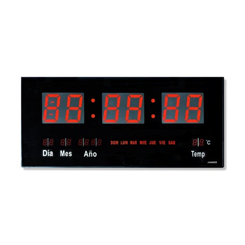 IMPORTCLICK - Reloj Digital Led Pared Hora Fecha Temperatura 47x23x3cm