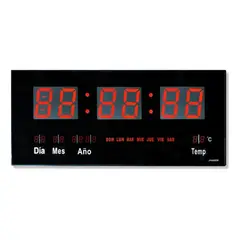 IMPORTCLICK - Reloj Digital LED Pared Hora Fecha Temperatura 47x23x3 CM