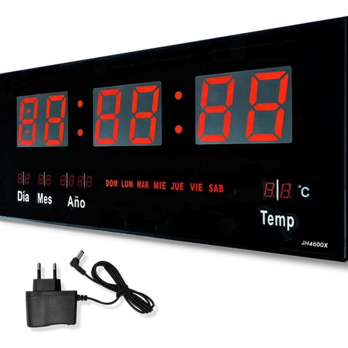 IMPORTCLICK - Reloj Digital LED Pared Hora Fecha Temperatura 47x23x3 CM