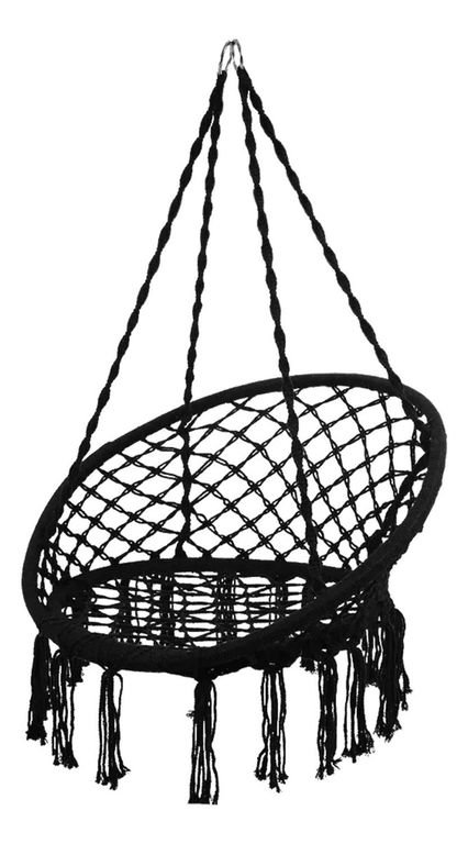 Hamaca Silla Columpio Algodon Negra 80 x 70 CM