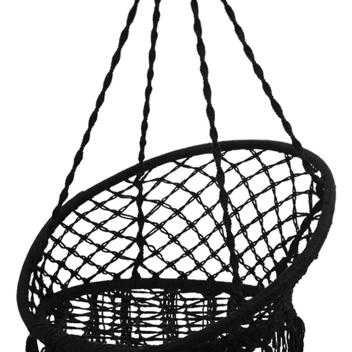 IMPORTCLICK - Hamaca Silla Columpio Algodón Negra 80 x 70 cm