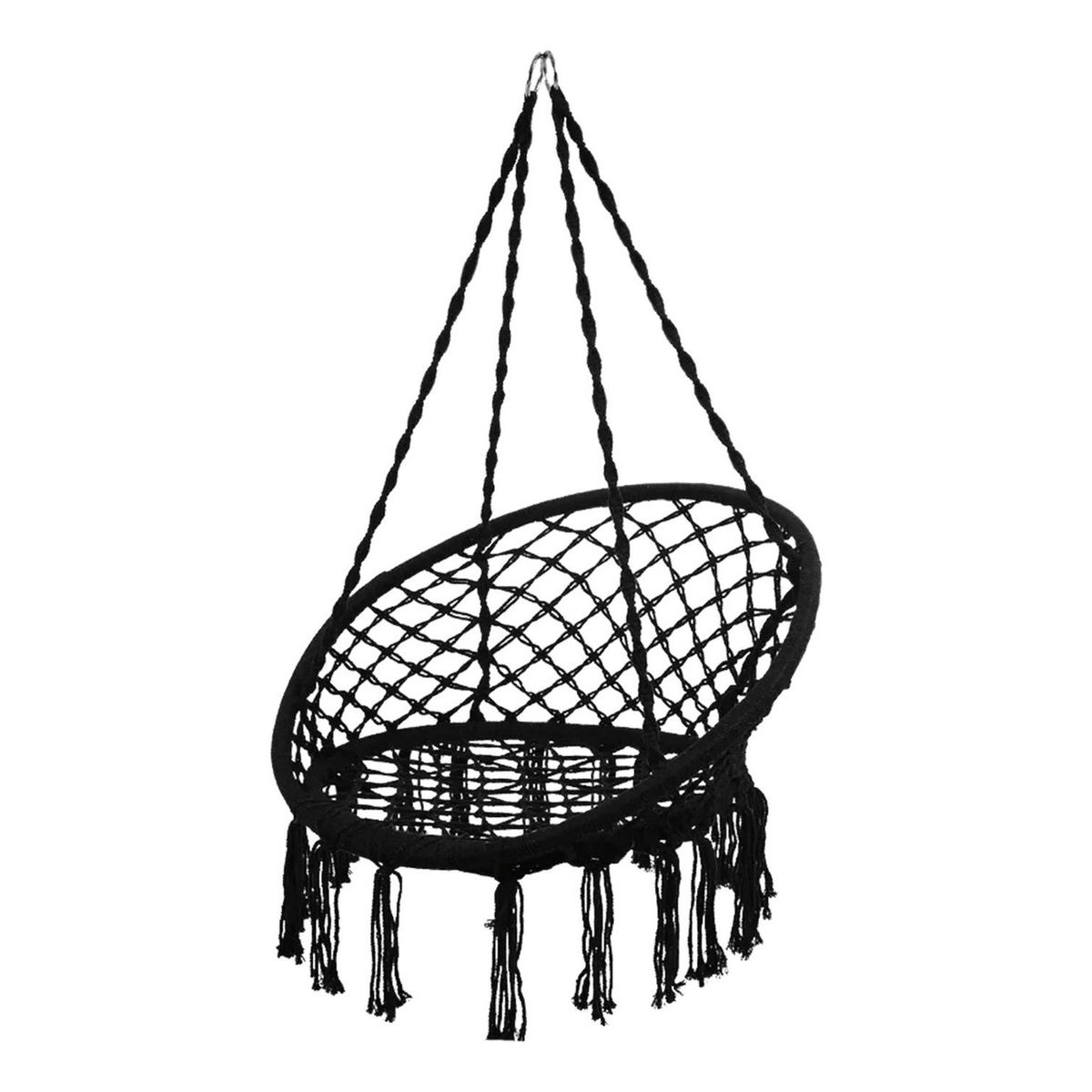 IMPORTCLICK - Hamaca Silla Columpio Algodón Negra 80 x 70 cm