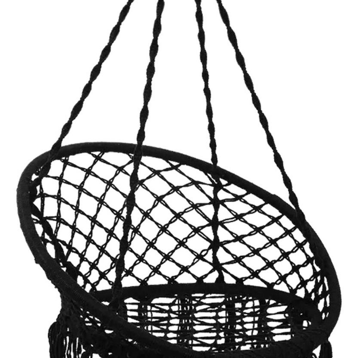 IMPORTCLICK - Hamaca Silla Columpio Algodón Negra 80 x 70 cm