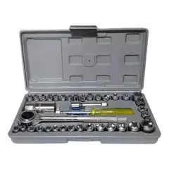 IMPORTCLICK - Set Caja Juego Dados 40 Pcs 1/4-3/8 Chicharra Auto