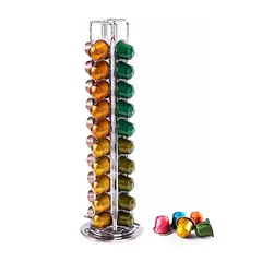 IMPORTCLICK - Porta 40 Cápsulas Nespresso Giratorio 36x11 CM - Plateado