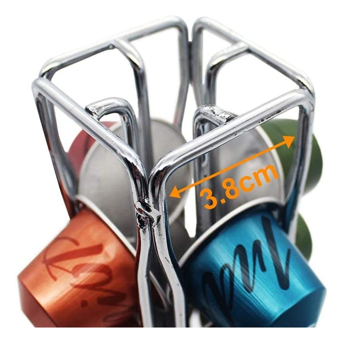 IMPORTCLICK - Porta 40 Cápsulas Nespresso Giratorio 36x11 CM - Plateado