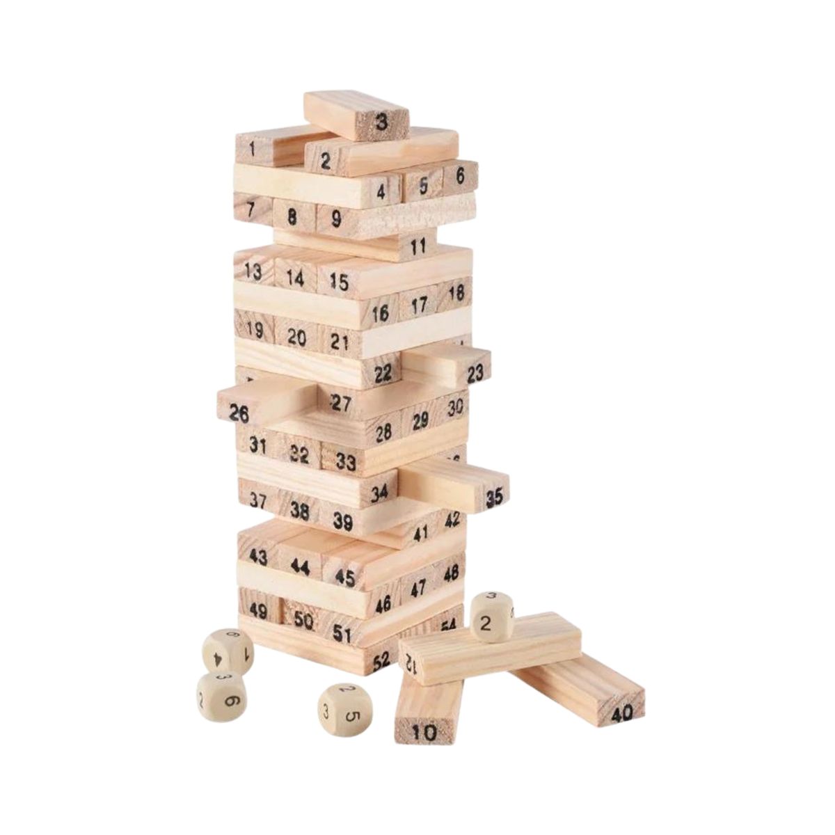 GENERICO - Juego De Mesa Yenga 54 Piezas Con 4 Dados Diversion