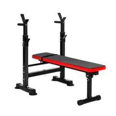 DETODOYMAS - Press Banca Abdominal Reclinable Para Pesas Con Rack - Negro