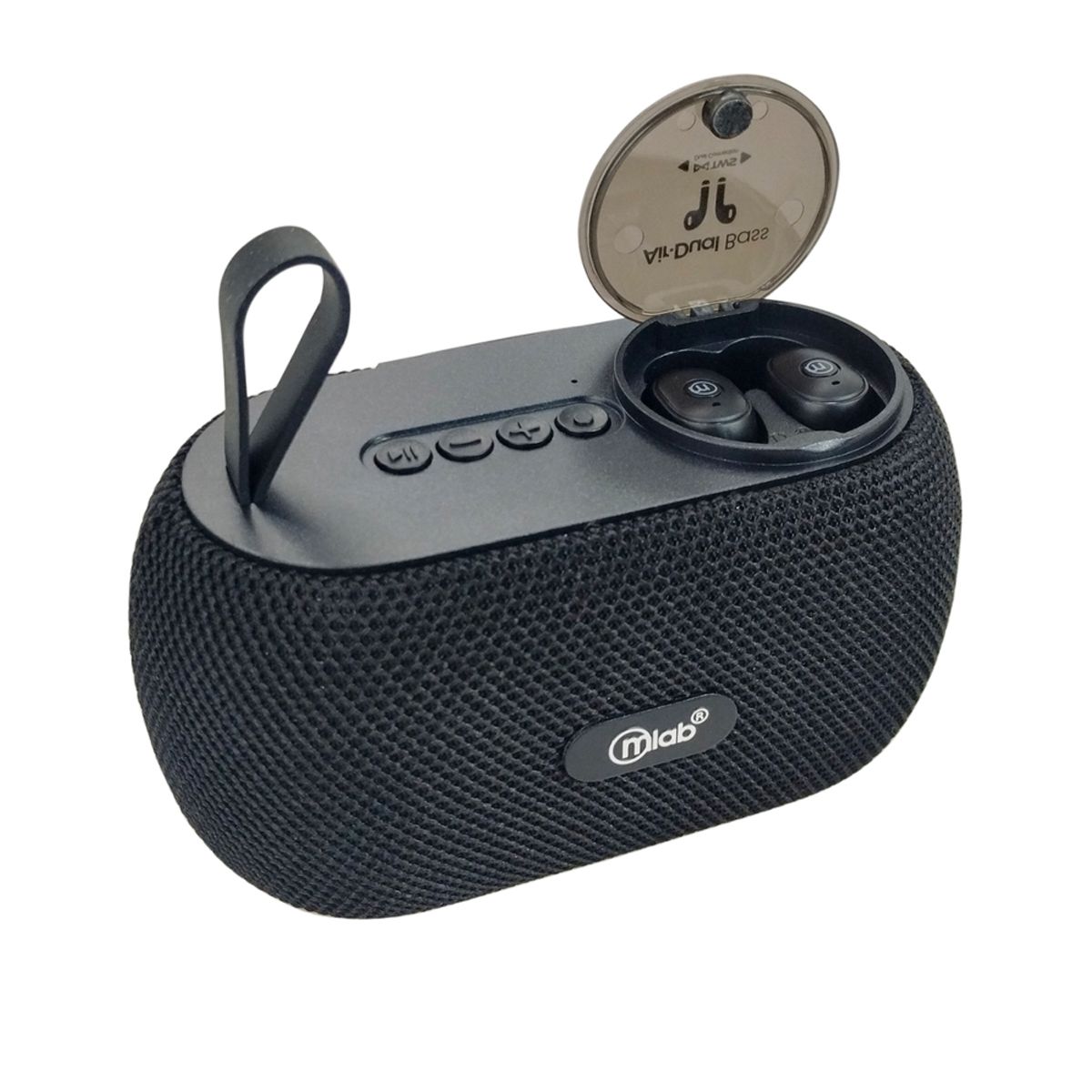 MLAB - Parlante Mlab Airfly Bass 9301TWS+Audifonos Bluetooth Negro