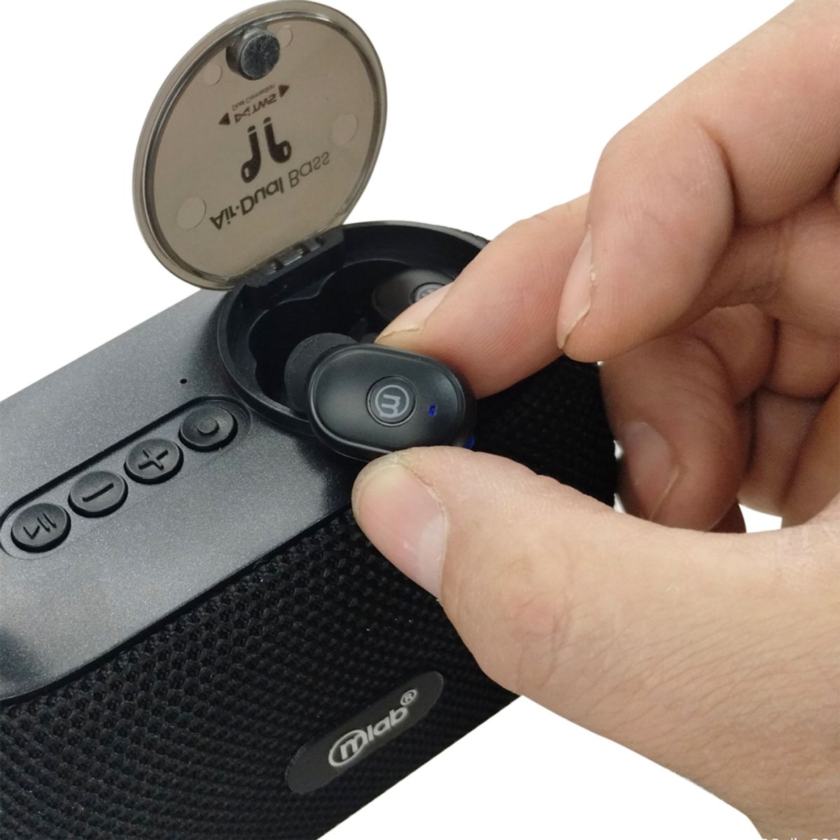 MLAB - Parlante Mlab Airfly Bass 9301TWS+Audifonos Bluetooth Negro