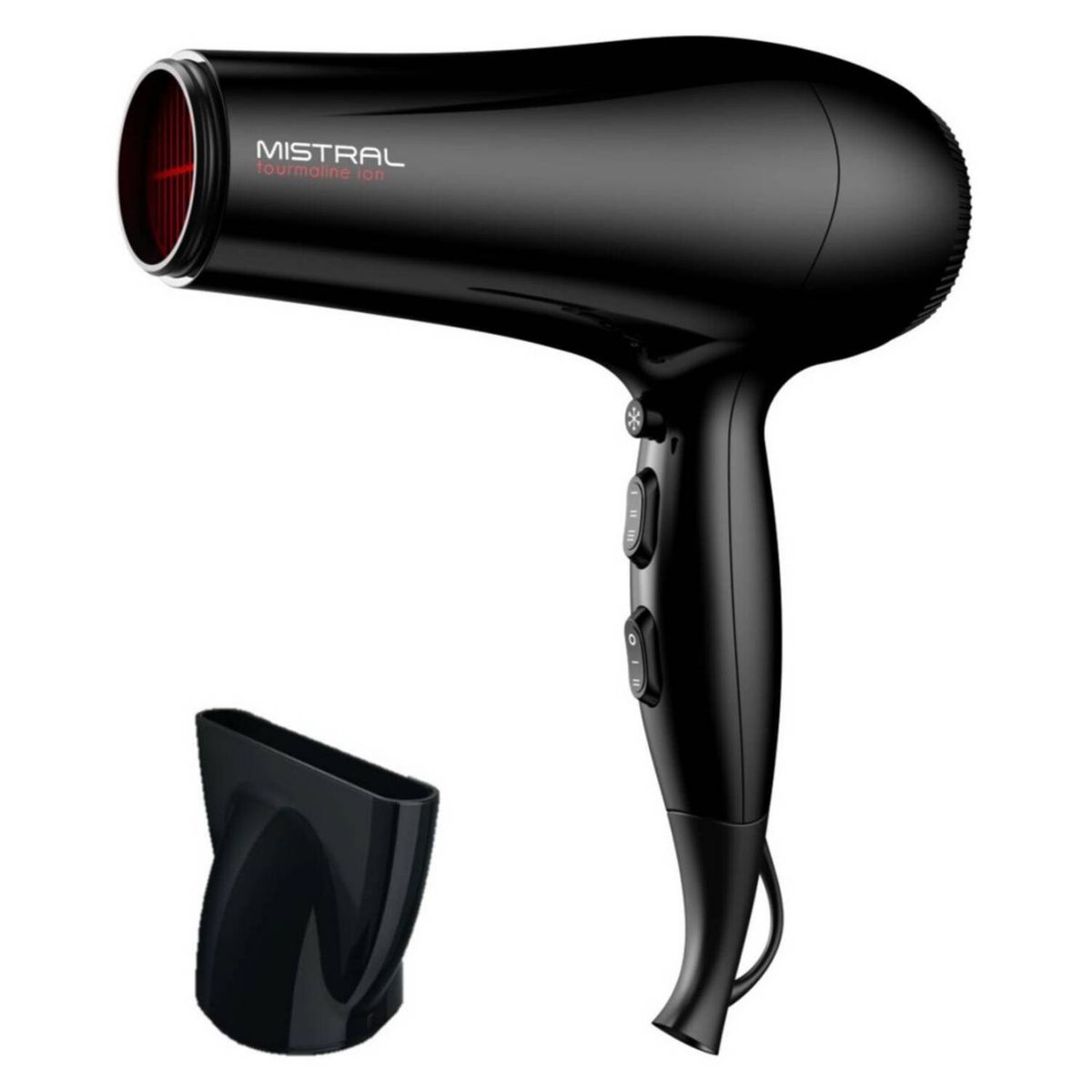 GAMA - Secador de Pelo Gama Mistral Tourmaline Ion Silver Negro