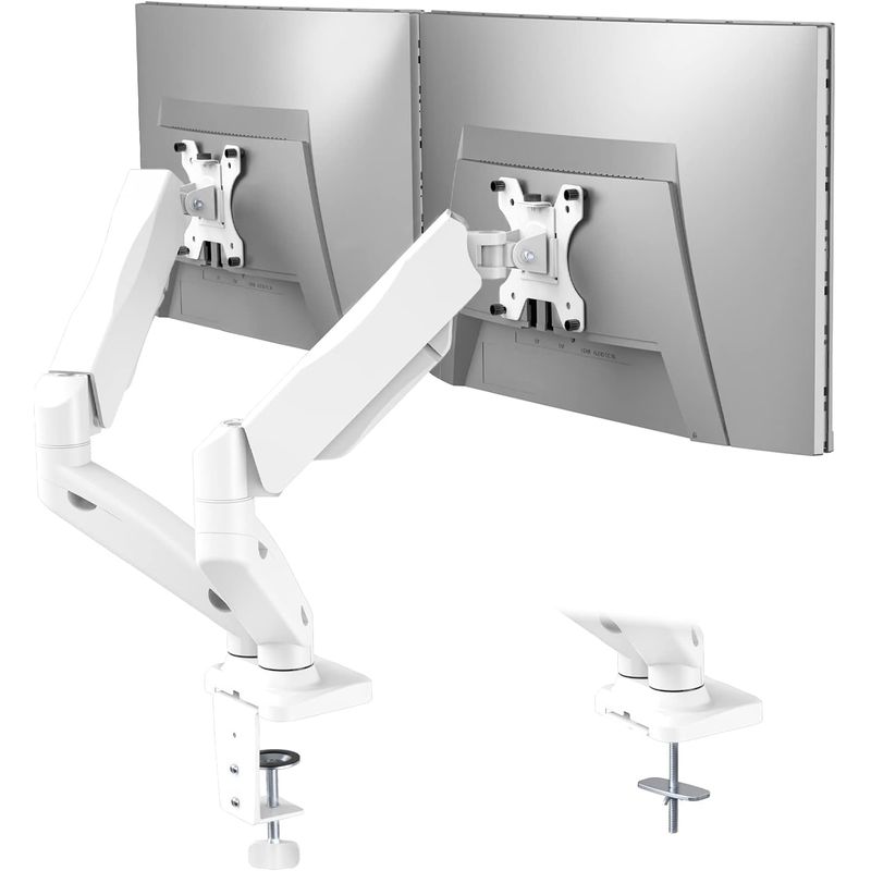 GENERICO - Soporte Brazo Doble Para Monitores blanco
