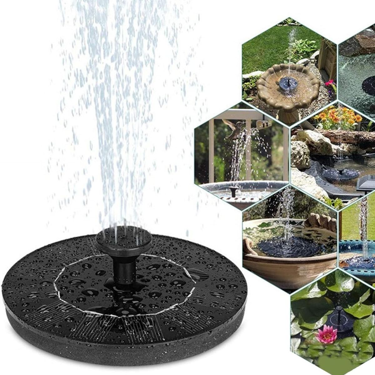 Fuente de Agua Solar Para Piscina Estanque Cascada Jardín, marca OEM - Foto Principal