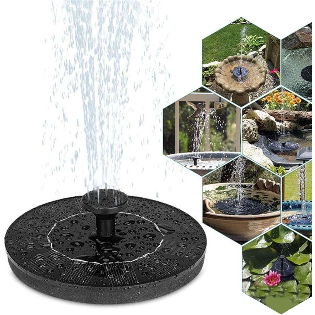 Fuente de Agua Solar Para Piscina Estanque Cascada Jardín, marca OEM - Foto Principal