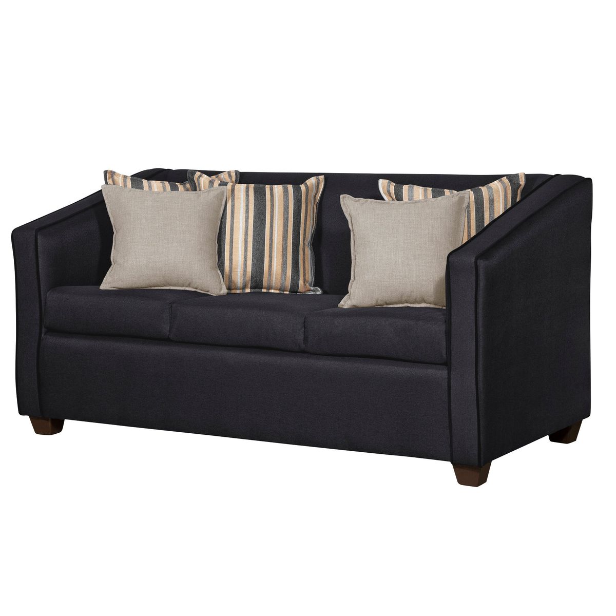 RUZAM MOBEL - JUEGO DE LIVING 3-1-1 VICTORIUS NEGRO LINO