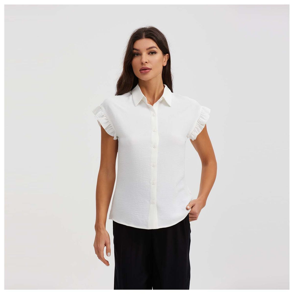 FASHION'S PARK - Blusa Mujer Manga Vuelos Crudo Fashion's Park