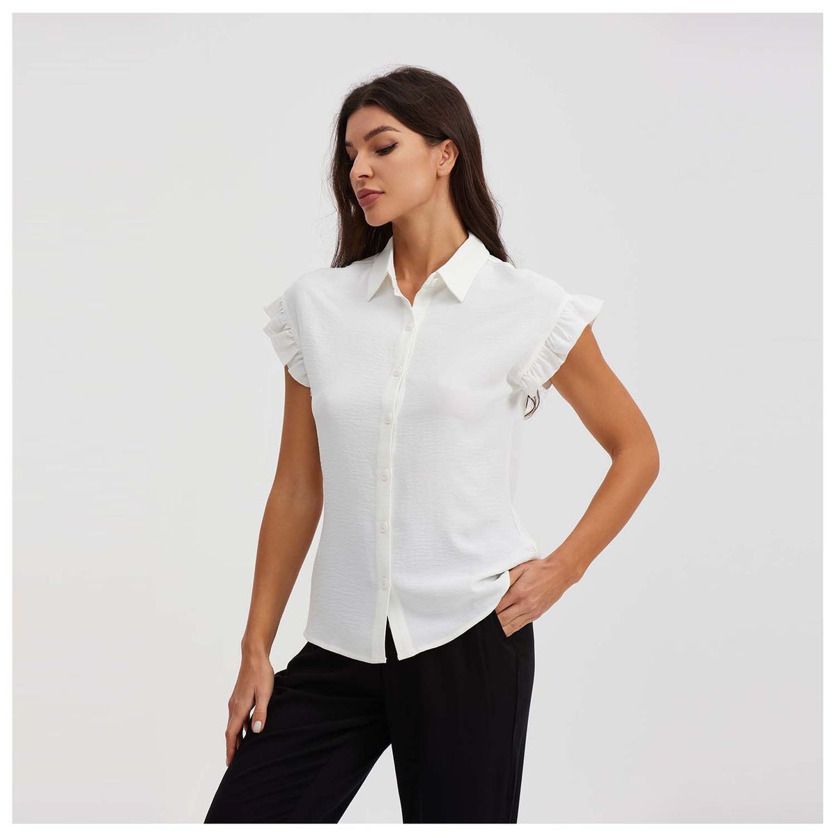 FASHION'S PARK - Blusa Mujer Manga Vuelos Crudo Fashion's Park