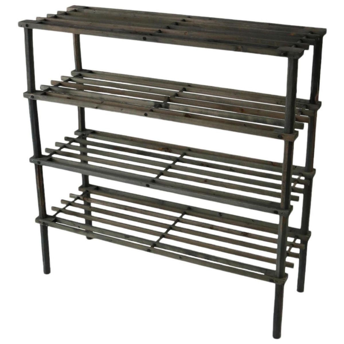 IMPORTCLICK - Zapatero Organizador De Madera Con 4 Niveles Café Oscuro