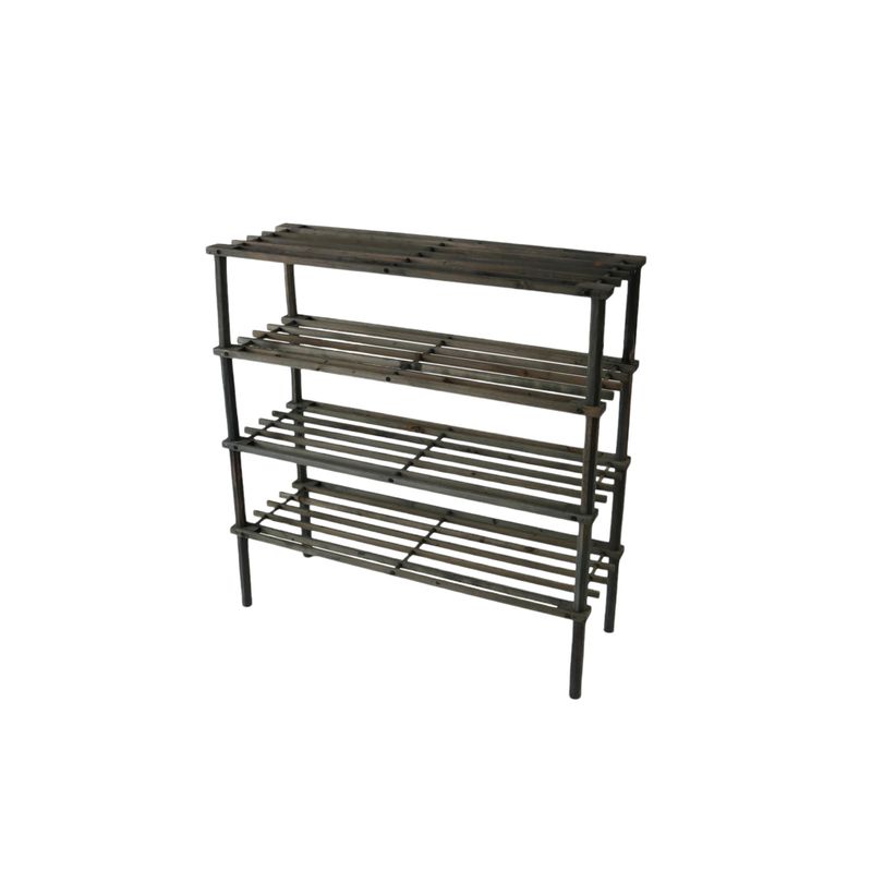 IMPORTCLICK - Zapatero Organizador De Madera Con 4 Niveles Café Oscuro