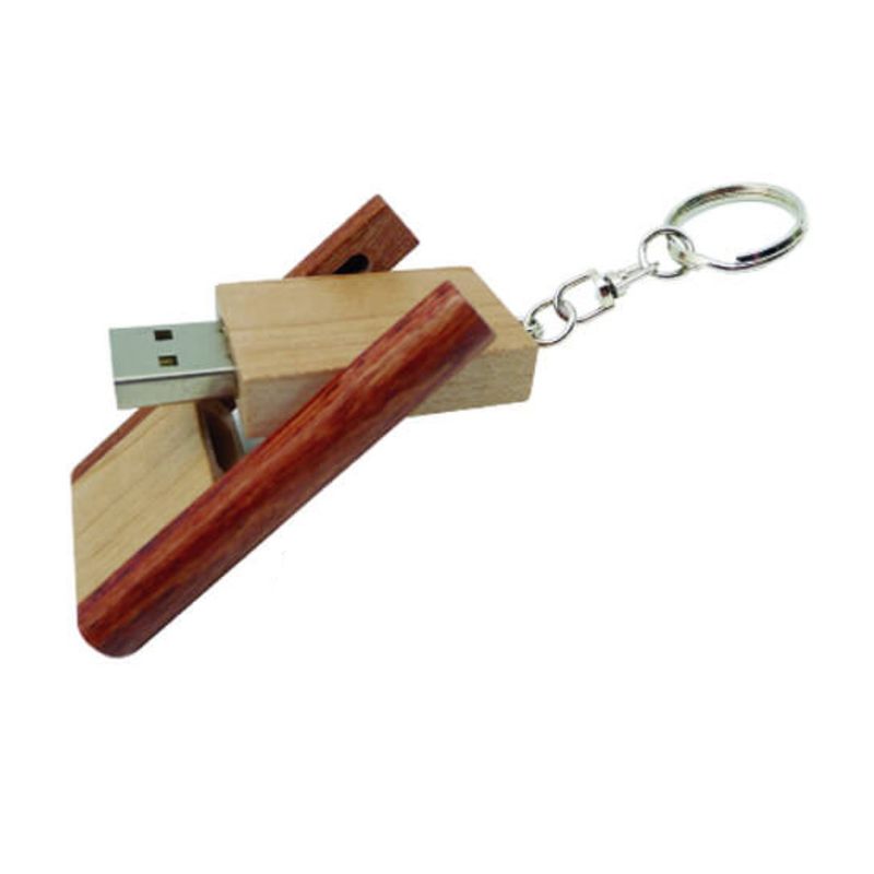IMPORTCLICK - Pendrive Plegable Madera Llavero 16 GB - Café