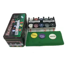 IMPORTCLICK - Set Juego Poker De Mesa 200 Fichas + Naipes Y Mantel