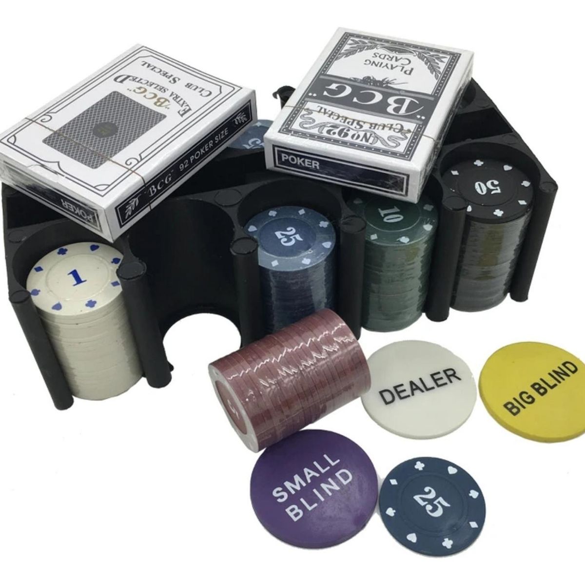 IMPORTCLICK - Set Juego Poker De Mesa 200 Fichas + Naipes Y Mantel