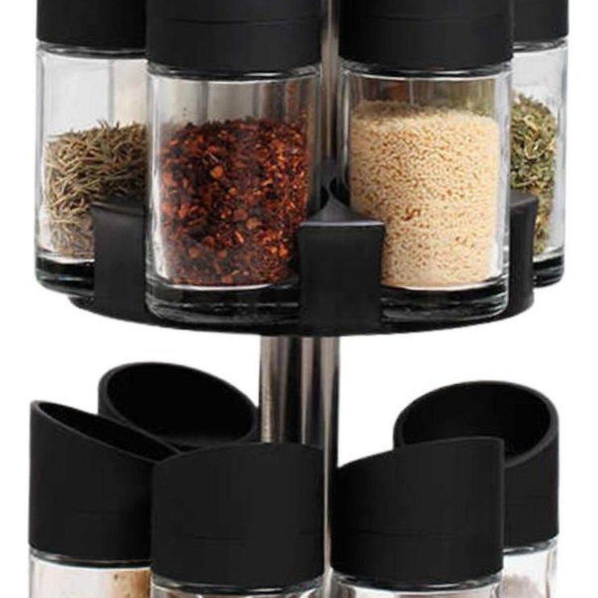 IMPORTCLICK - Set 12 En 1 Especieros Giratorios 2 Niveles 360º - Negro