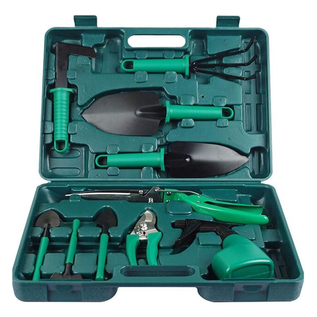 IMPORTCLICK - Kit Herramientas Jardinería Acero Rastrillo Tijera Podar