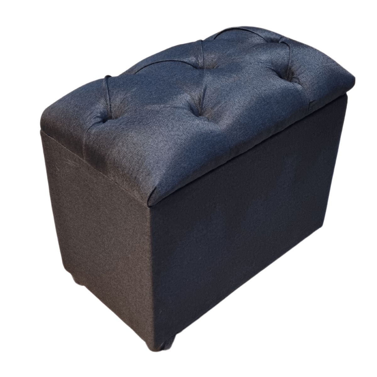 GENERICO - Banqueta Baúl Capitoné Negro Lino Muebles Rimar
